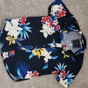 Denim & Flower  Floral Short Sleeve Button-Up Shirt